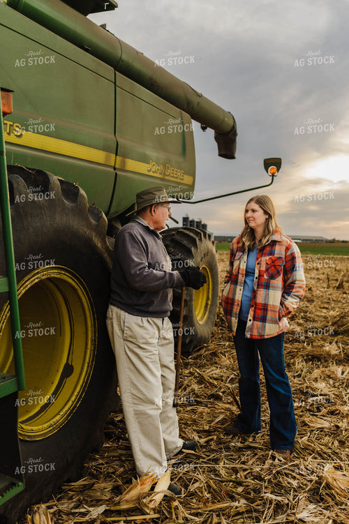 Farmers Talking by Combine 115155
