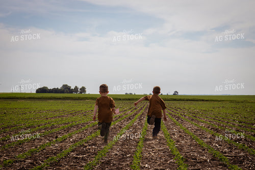Farm Kids Running in Field 268298