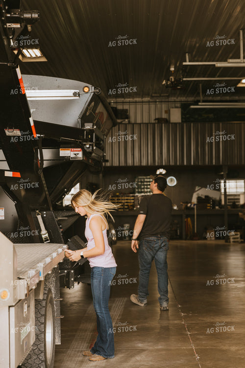Farmers Prepare Trailer and Seed Tender 7561