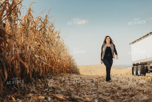 Farm Wife Walking in the Field 9471