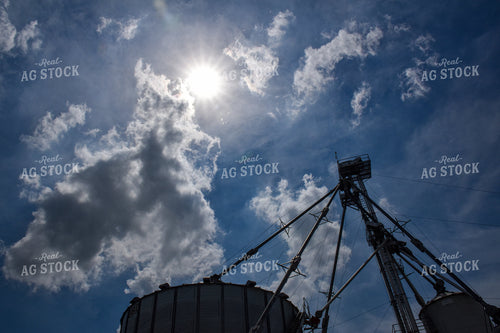 Grain Bin and Grain Leg Silhouette Blue Sky 84069