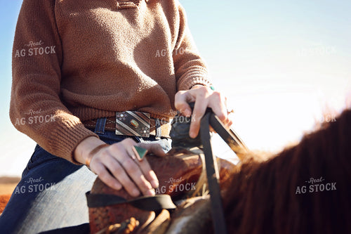 Female Rancher on Horseback 127070