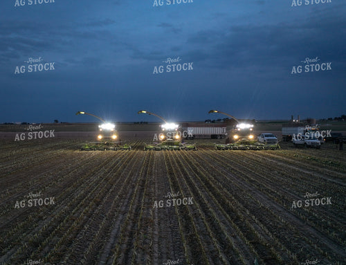 Silage Harvest at Night Drone 56209