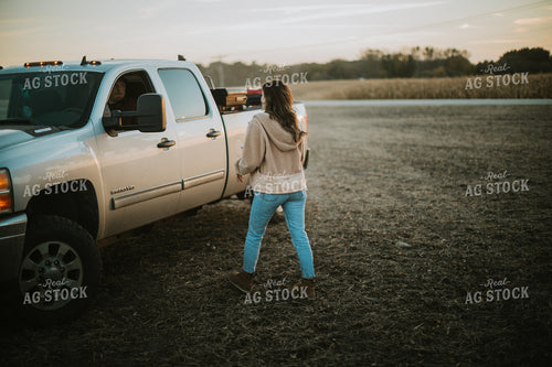 Farmer Walking Through Field 6748
