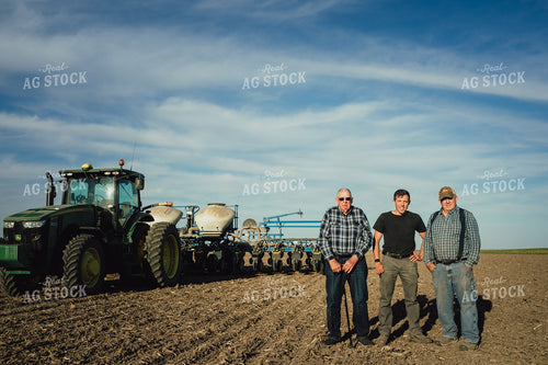 3 Generations of Farmers in Field at Planting 4222
