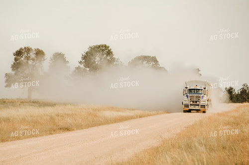 Semi Truck and Trailer on Rural Road 64084