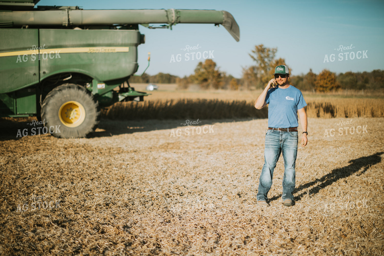 Farmer on Phone in Field 7141
