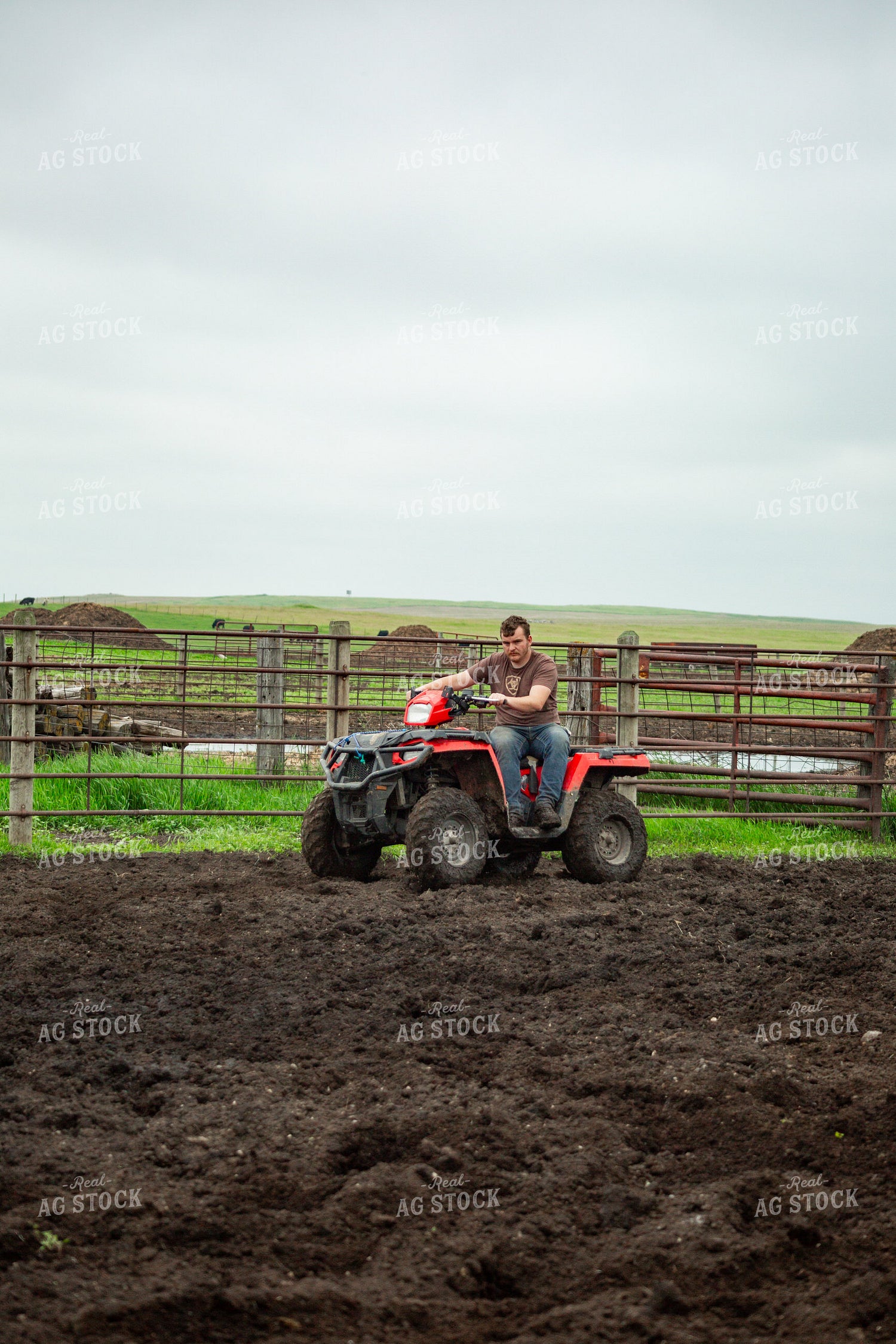Farmer Riding 4-Wheeler 155627