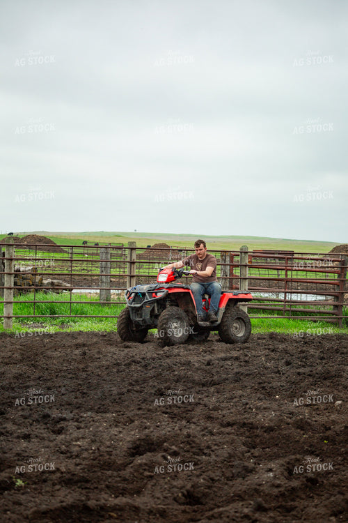 Farmer Riding 4-Wheeler 155627