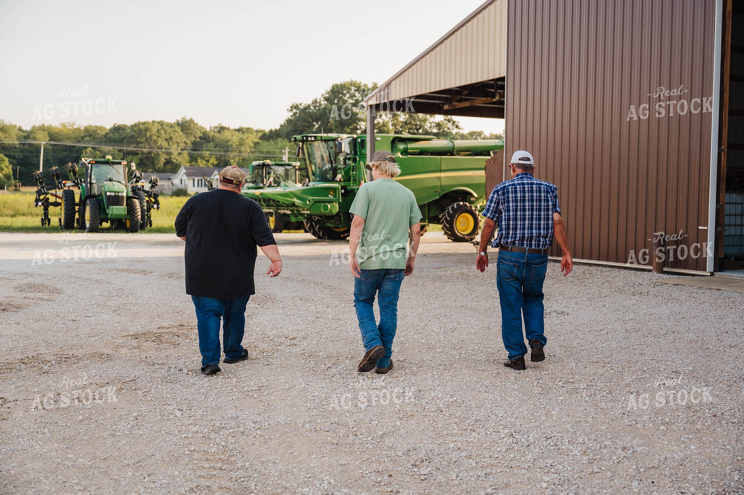 Farmers Walking in Farmyard 115330