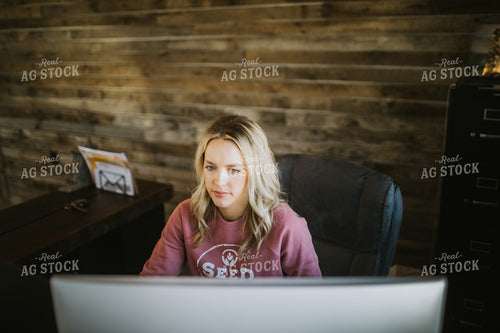 Woman Working at Computer 5304