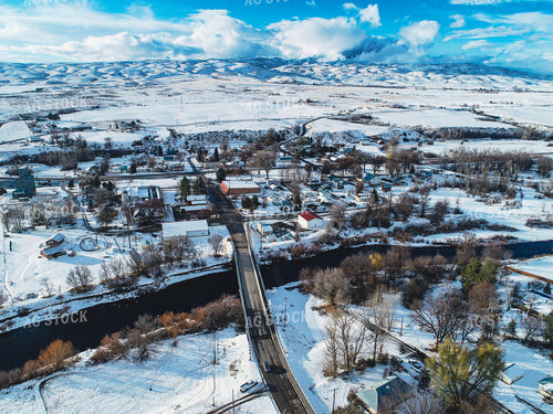 Aerial of Small Town Community 122048