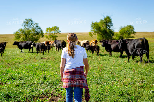 Farm Kid Walking in Pasture 155275