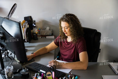 Female Farmer on Computer 8082