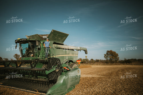Farmer Exiting Combine 7118