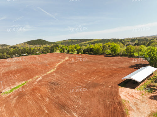 Aerial of Freshly Disked Ground 128118