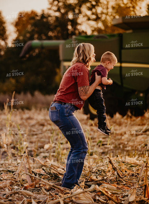 Farm Family Visit During Corn Harvest 185129