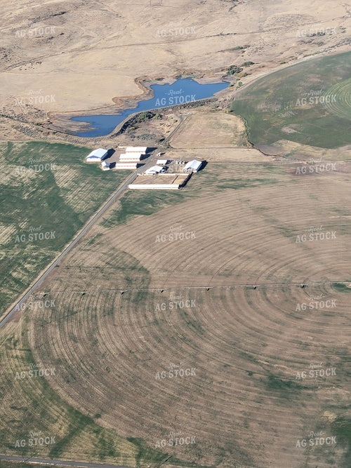 Aerial of Farmland and Barns 122017