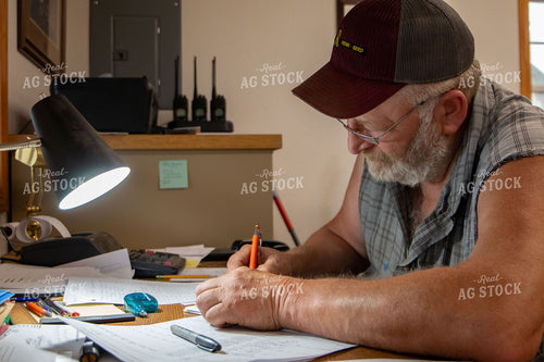 Farmer Working at Desk 157172