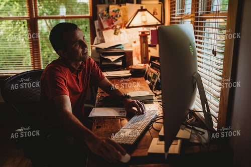 Farmer in Farm Office on Computer 4443