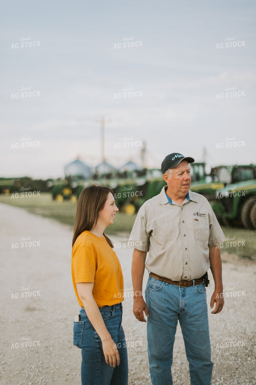 Farmers Talking by Tractors 7782