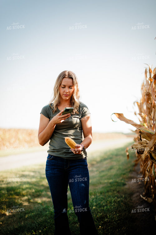 Female Agronomist Checking Corn 9210