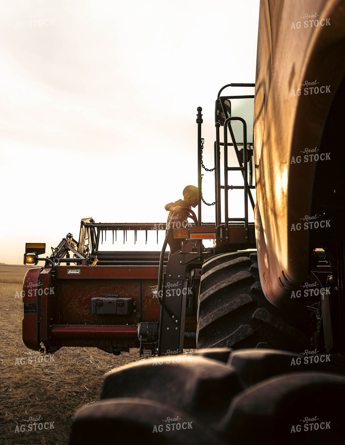 Farm Kid Climbs a Combine Ladder 409011