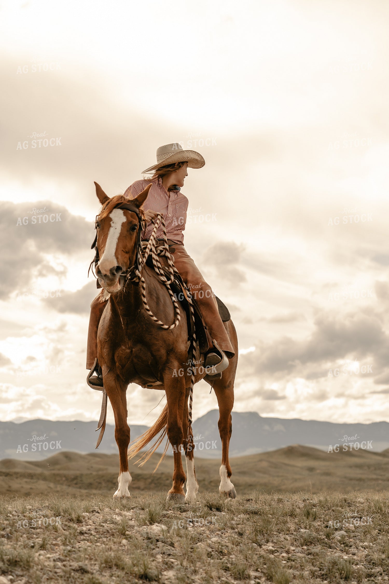Female Rancher on Horse 58210