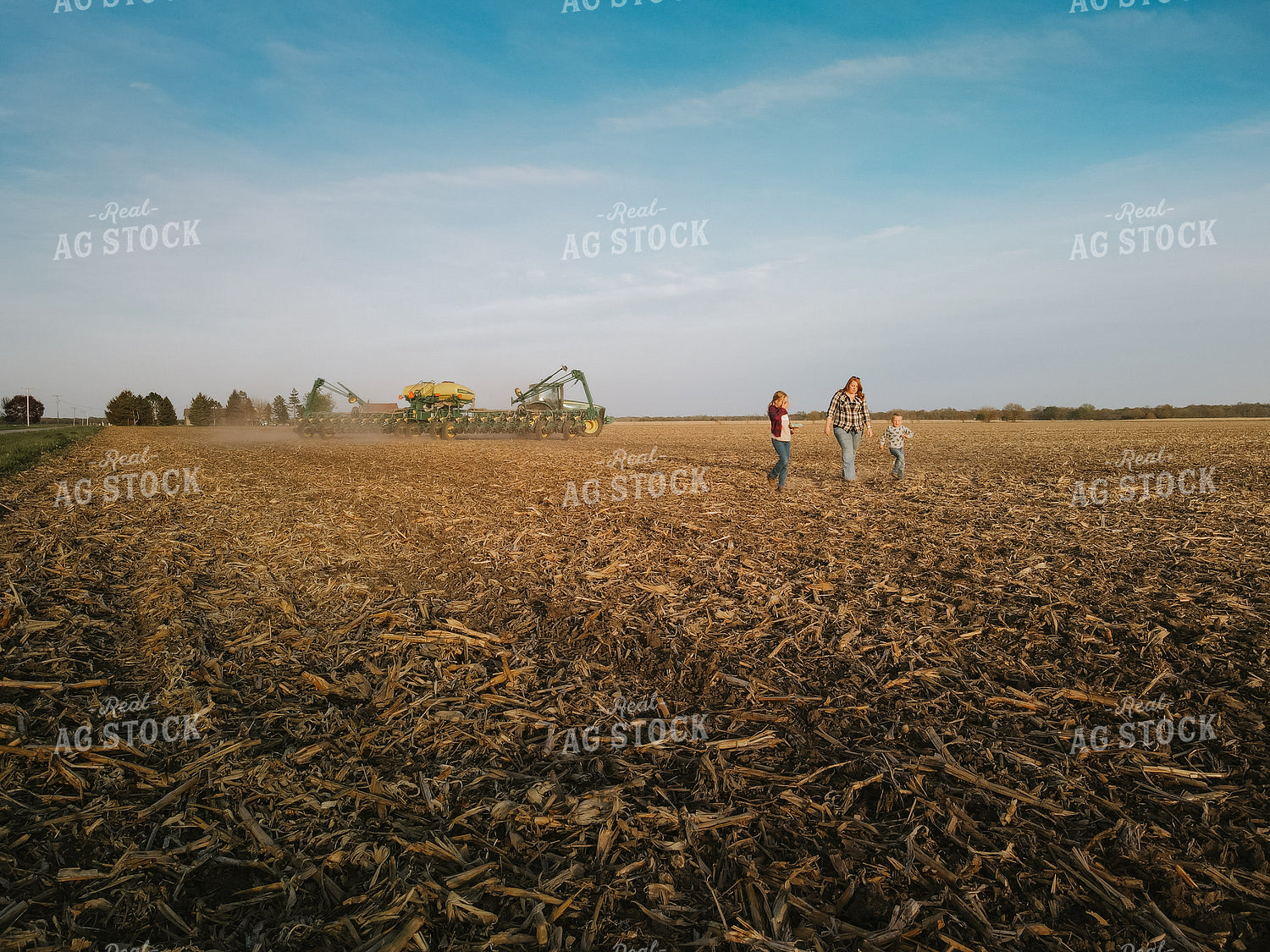 Farm Family in Field by Planter 8174