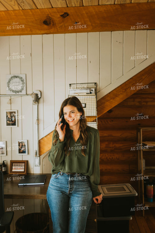 Rural Woman Talking on Phone 8489