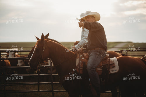 Ranchers Near Cattle Pasture 6478