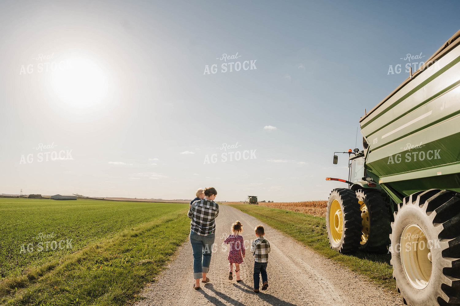 Farm Family Walking on Country Road 115362