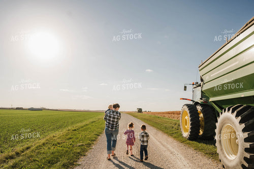 Farm Family Walking on Country Road 115362