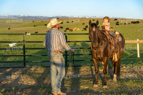 Rancher and Daugher with Horse 65232