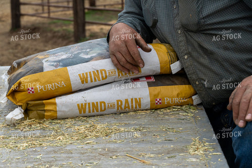 Man with Feed Bags 65268