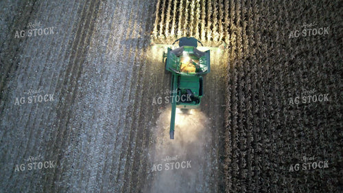 Aerial of Corn Harvest at Night 65575