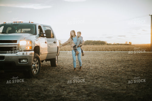 Farm Mom in Field with Son 6749