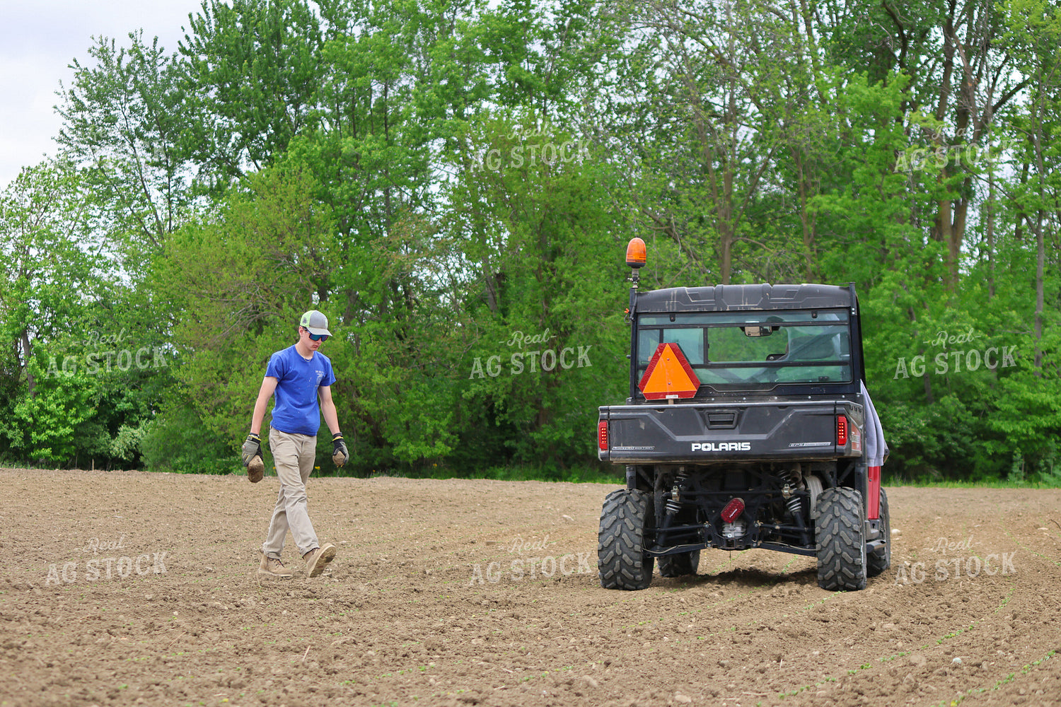 Farmer Walking to Side by Side 109153