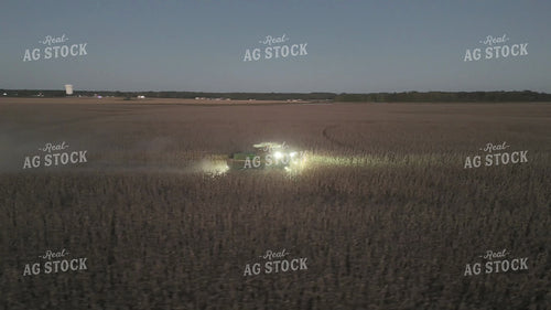 Aerial of Corn Harvest at Night 149091
