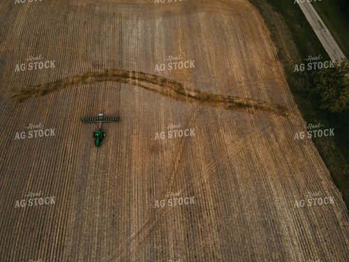 Planter on No-Till Ground with Waterway - Drone 4053