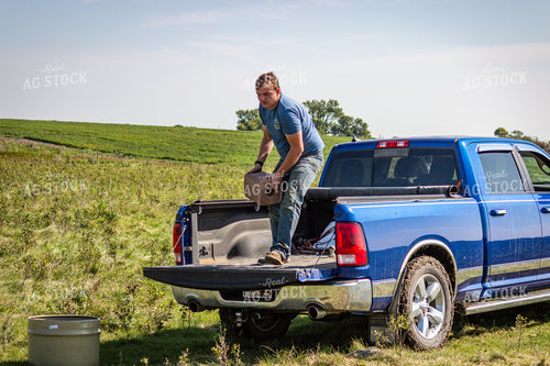 Farmer Unloading Truck Bed 155096
