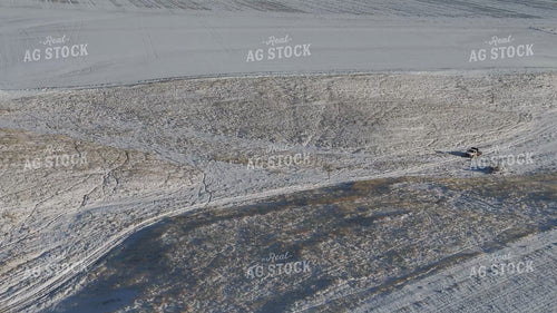Aerial of Pickup Truck Driving in Snow 239529