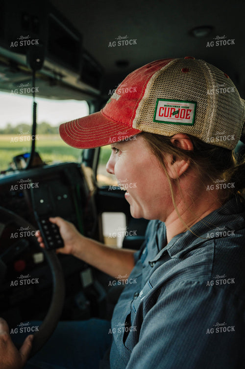 Female Farmer Driving Semi 115284