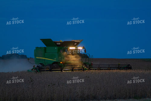 Combining Soybeans at Night 79093