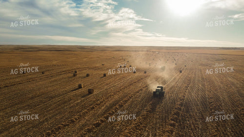 Aerial of Baling Corn Stalks 223007