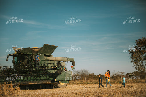 Farmer Getting Out of Combine 7212