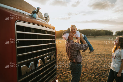 Young Farm Family During Soybean Harvest 4881