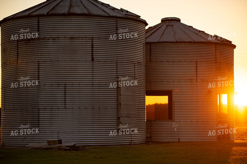Sunset Through Grain Bin 136206