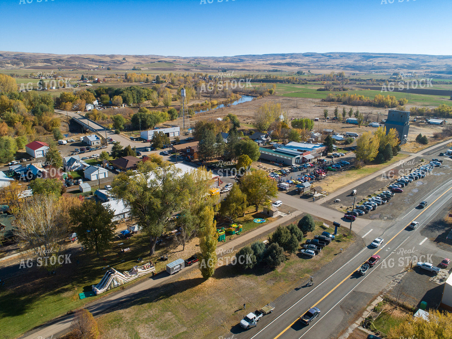 Aerial of Small Town Community 122032