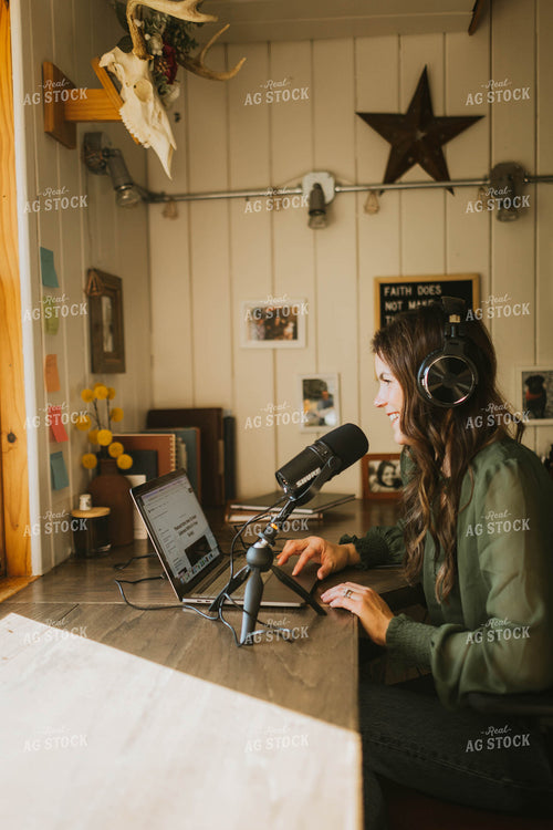 Rural Woman Recording Podcast 8485